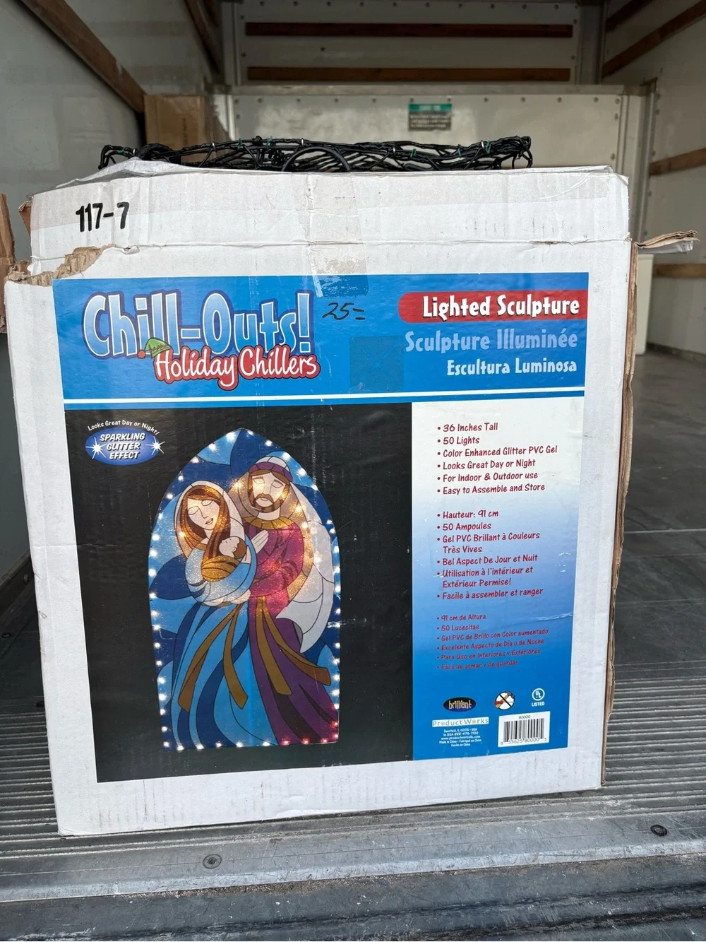 Holiday Nativity Lighted Panel - Blue and Purple